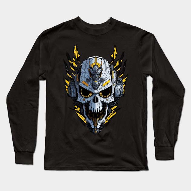 Mecha Skull S03 D97 Long Sleeve T-Shirt by Houerd